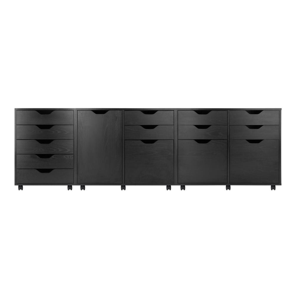 Halifax 3-Pc Cabinet Set with File Drawer, Black. Picture 2
