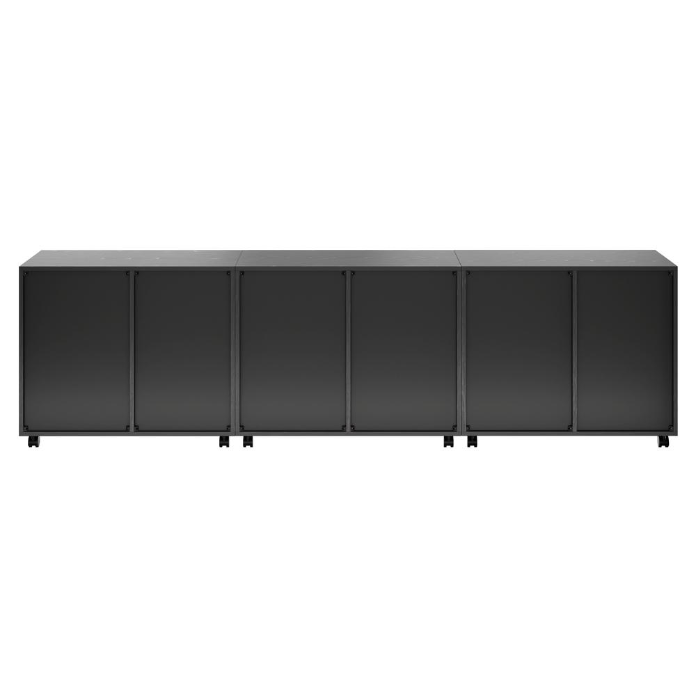 Halifax 3-Pc Cabinet Set with File Drawer, Black. Picture 4