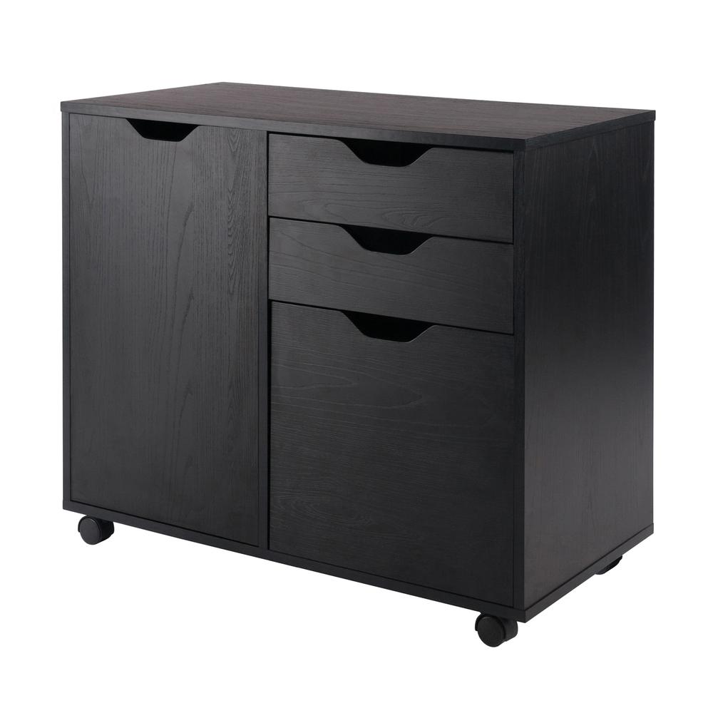 Halifax 2 Section Mobile Filing Cabinet, Black. Picture 1