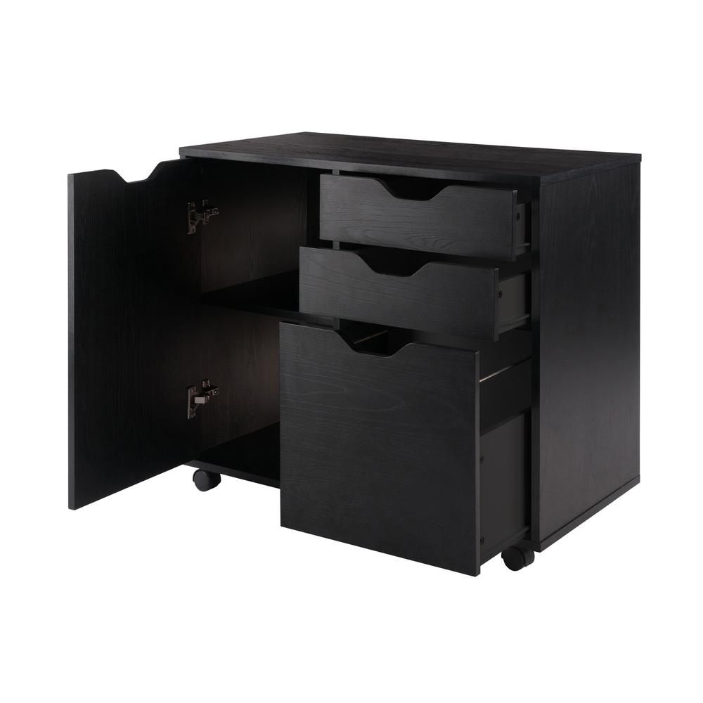 Halifax 2 Section Mobile Filing Cabinet, Black. Picture 2