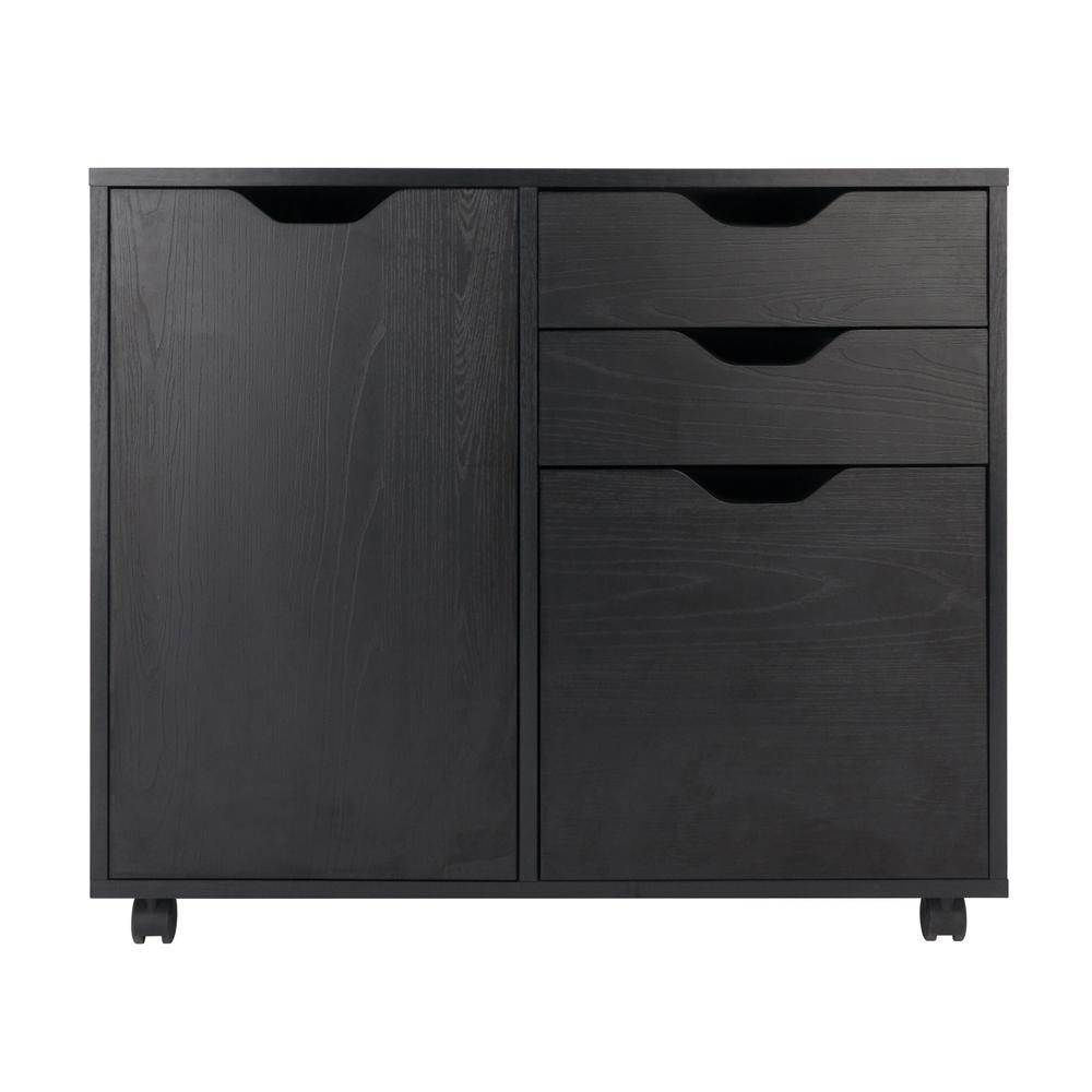 Halifax 2 Section Mobile Filing Cabinet, Black. Picture 3