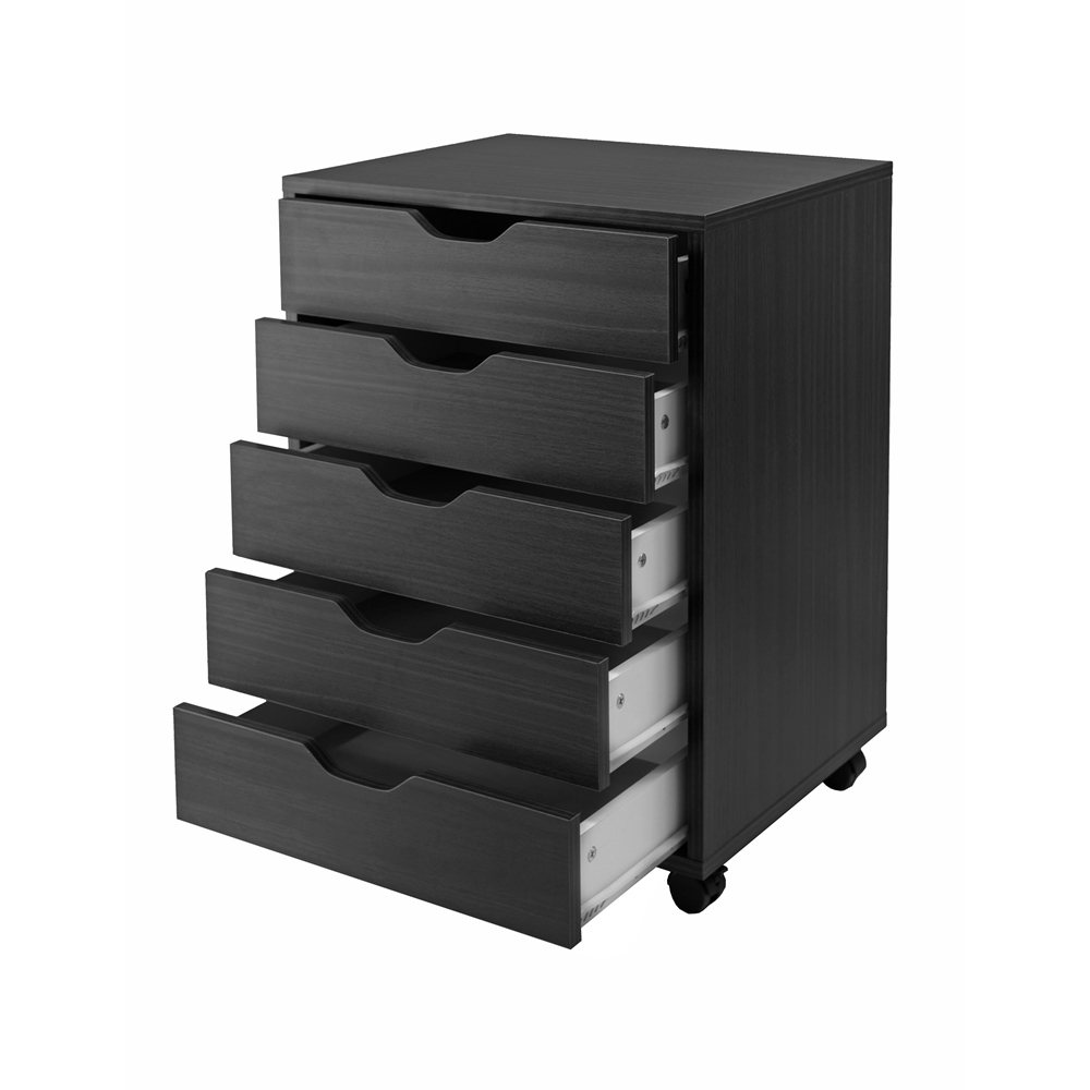 Halifax Cabinet for Closet / Office, 5 Drawers, Black. Picture 2