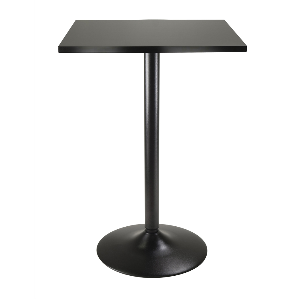 Pub Table Square Black MDF Top with Black leg and base. Picture 1