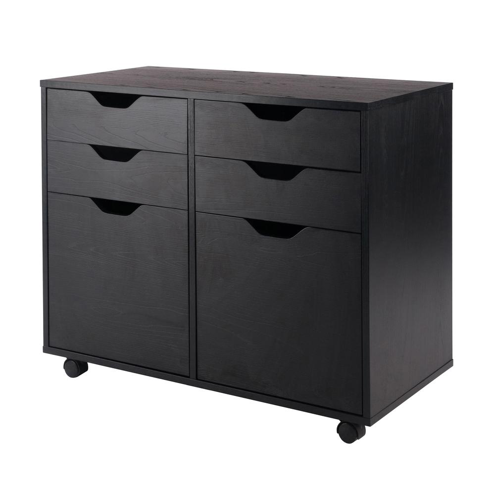 Halifax 2 Section Mobile Storage Cabinet, Black. The main picture.