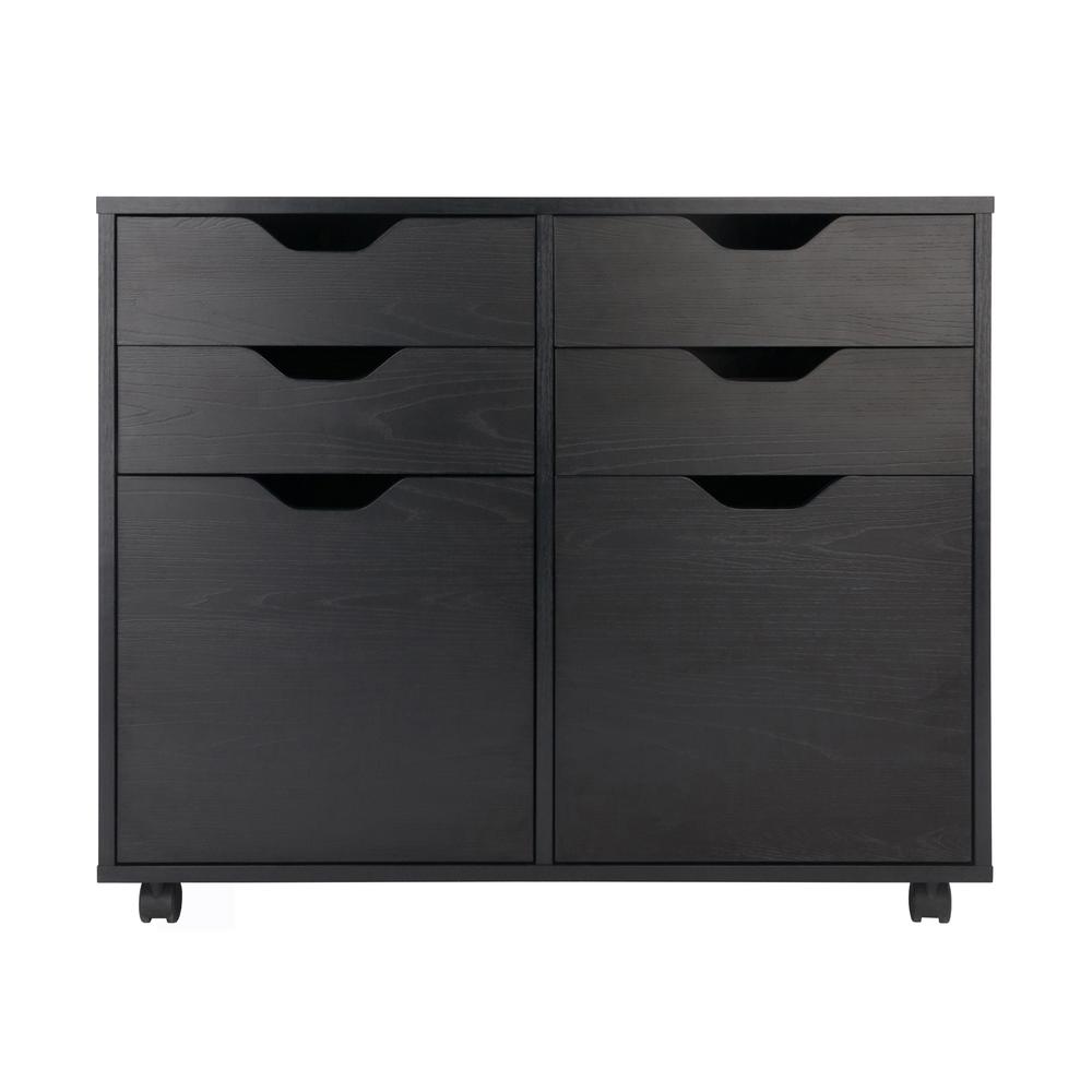 Halifax 2 Section Mobile Storage Cabinet, Black. Picture 3