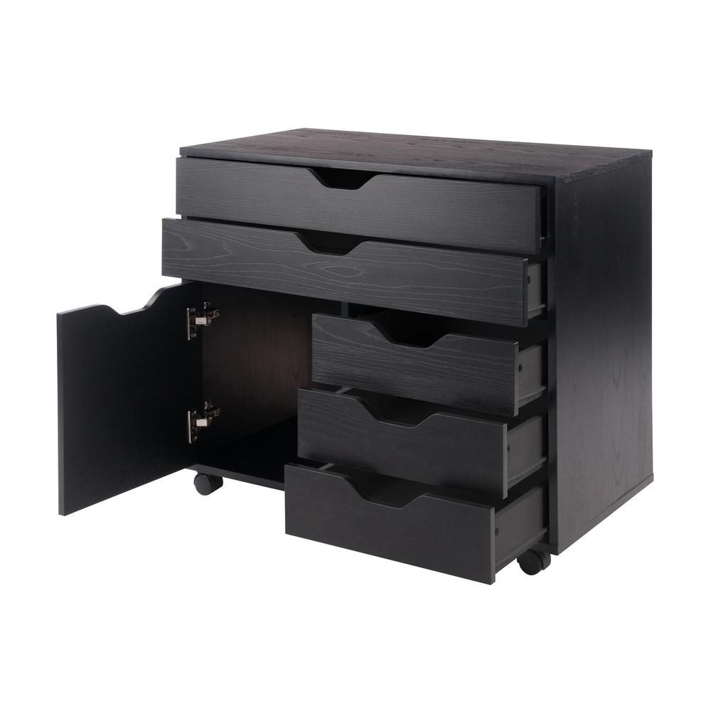 Halifax 3 Section Mobile Storage Cabinet, Black. Picture 2