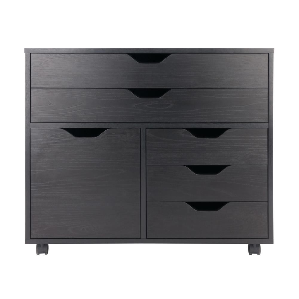 Halifax 3 Section Mobile Storage Cabinet, Black. Picture 3