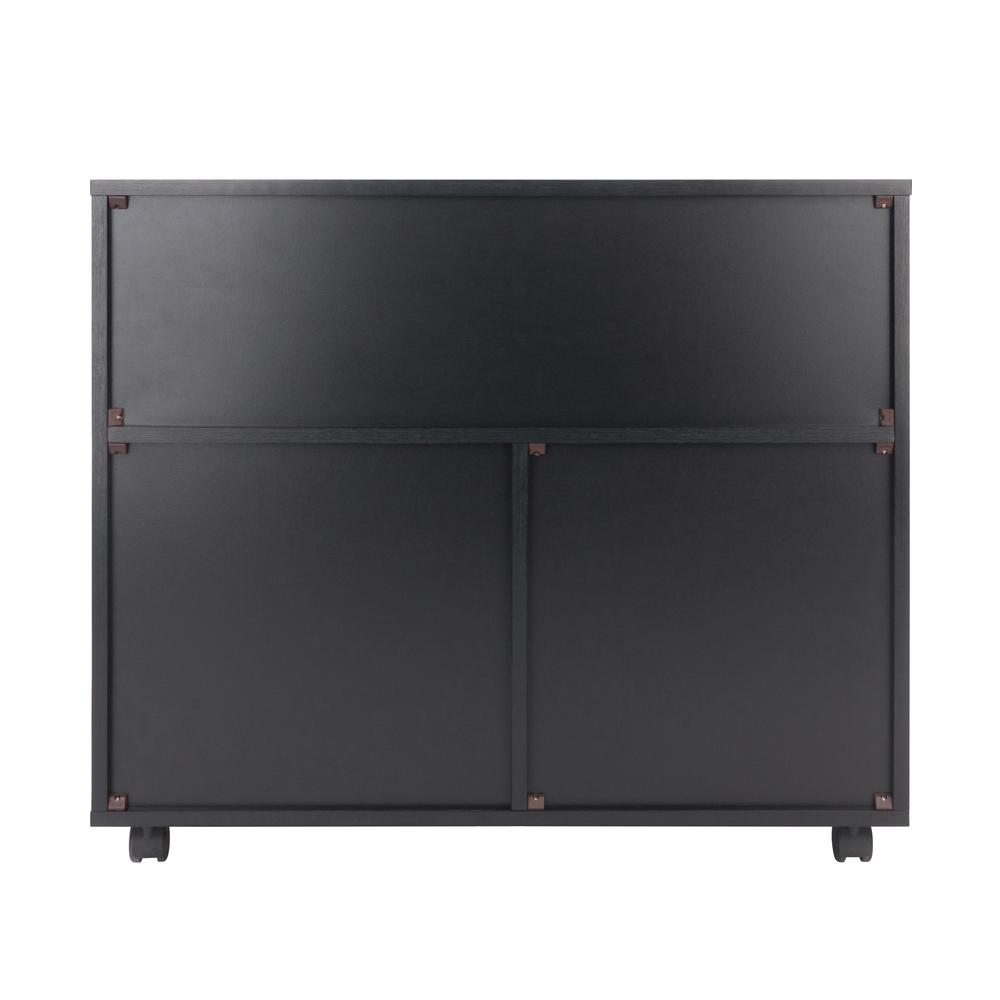 Halifax 3 Section Mobile Storage Cabinet, Black. Picture 5