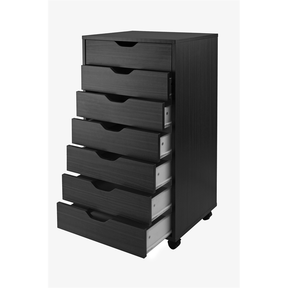 Halifax Cabinet for Closet / Office, 7 Drawers, Black. Picture 2