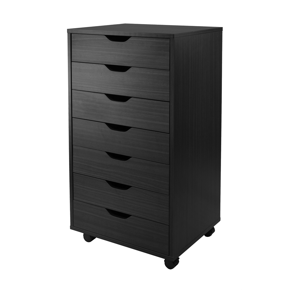 Halifax Cabinet for Closet / Office, 7 Drawers, Black. Picture 1