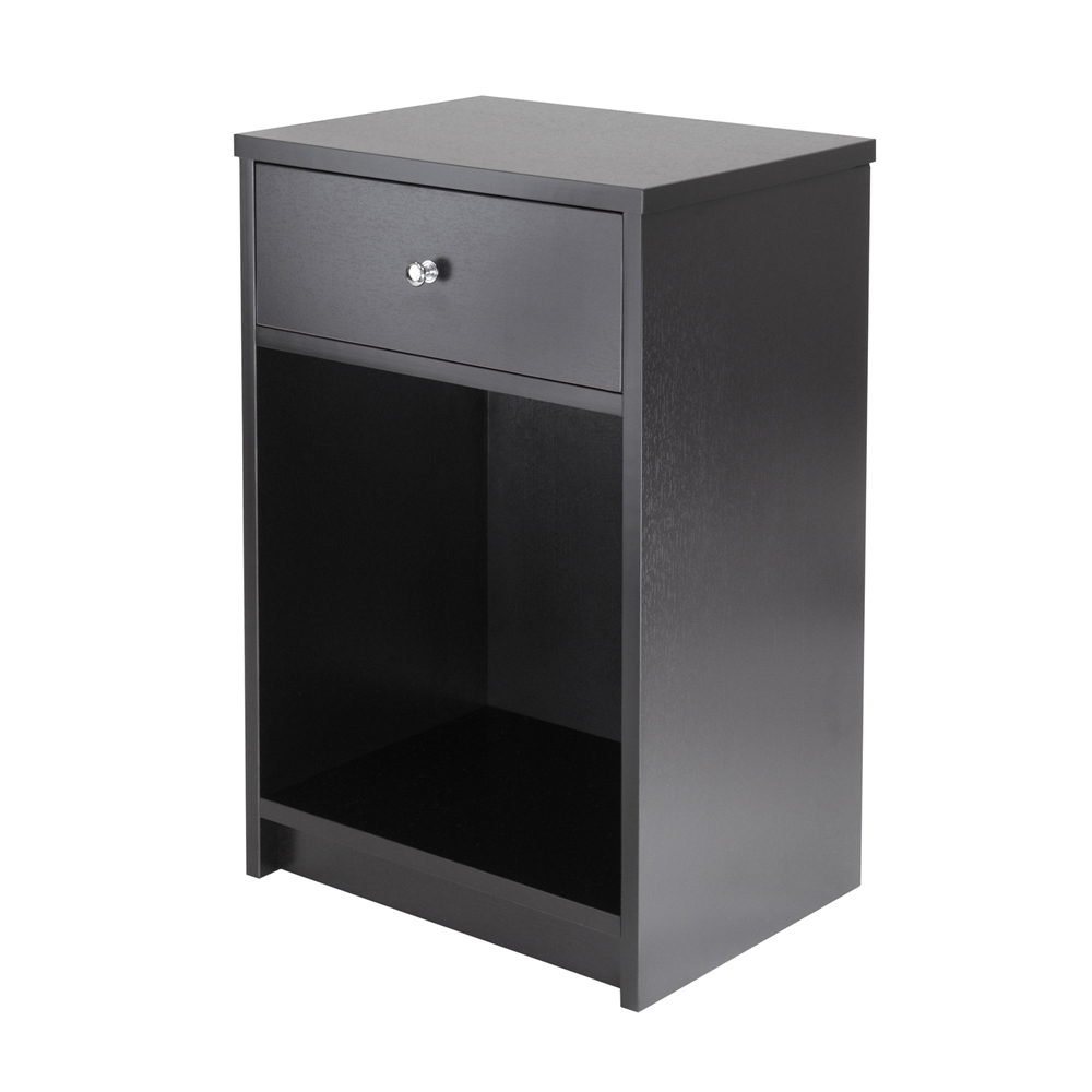 Squamish Accent table with 1 Drawer, Black Finish. Picture 1