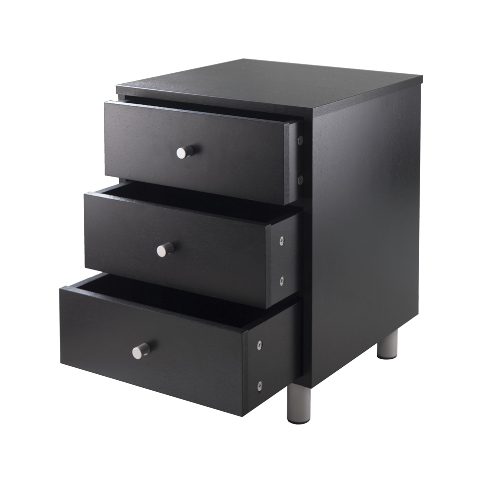 Daniel Accent Table with 3 Drawers, Black Finish. Picture 2