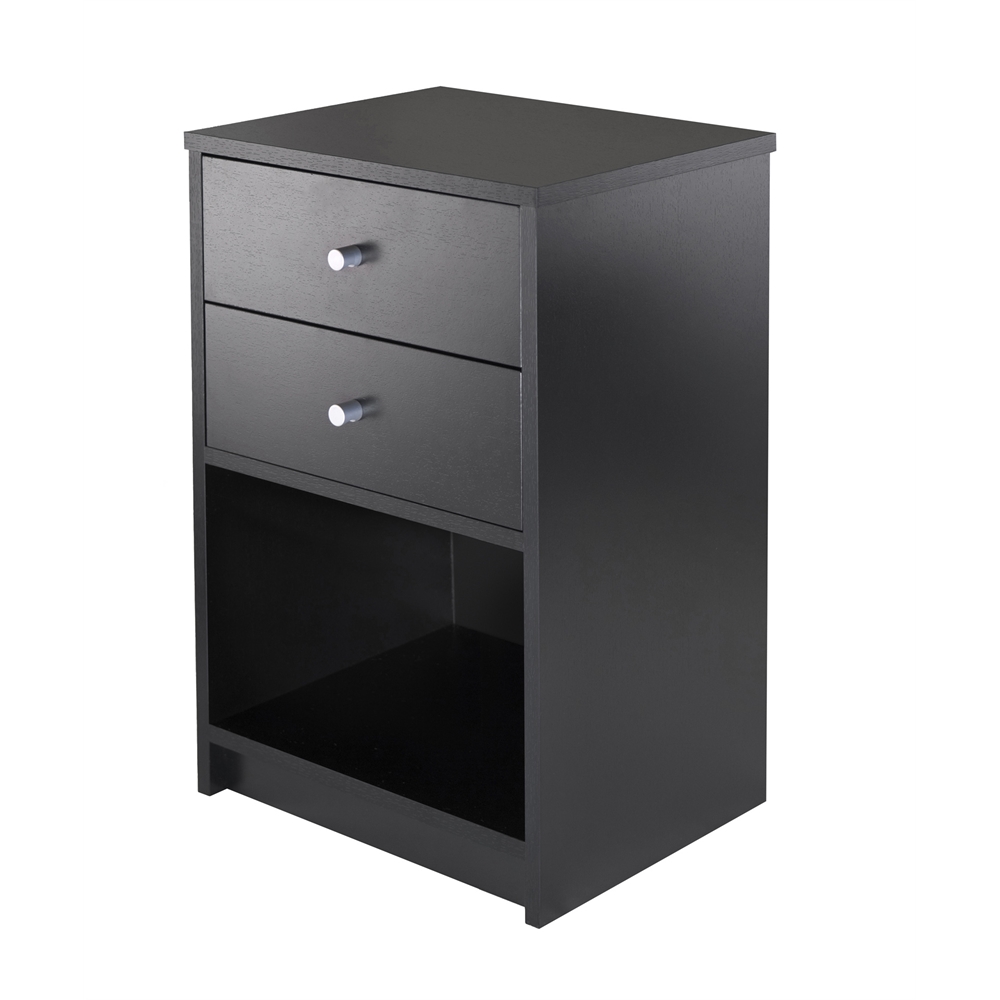 Ava Accent Table with 2 Drawers in Black Finish. Picture 1