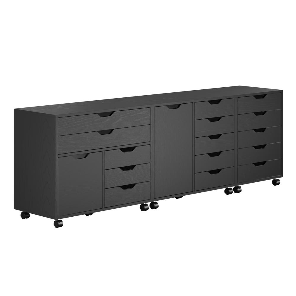 Halifax 3-Pc Storage Cabinet Set, Black. Picture 1