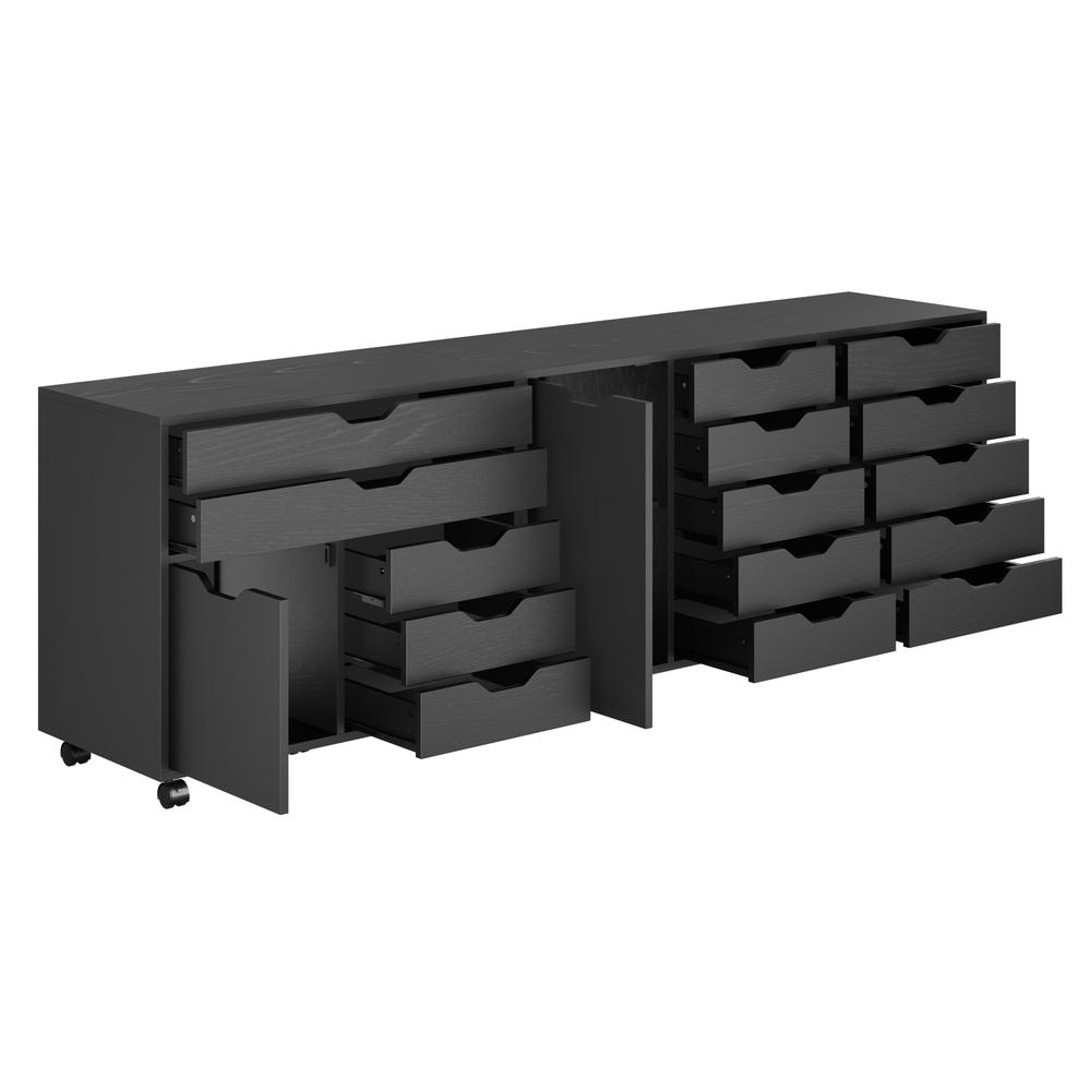 Halifax 3-Pc Storage Cabinet Set, Black. Picture 4