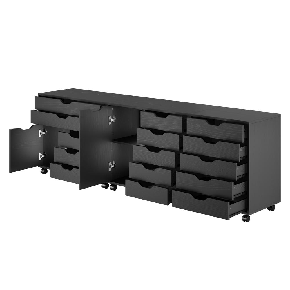 Halifax 3-Pc Storage Cabinet Set, Black. Picture 5