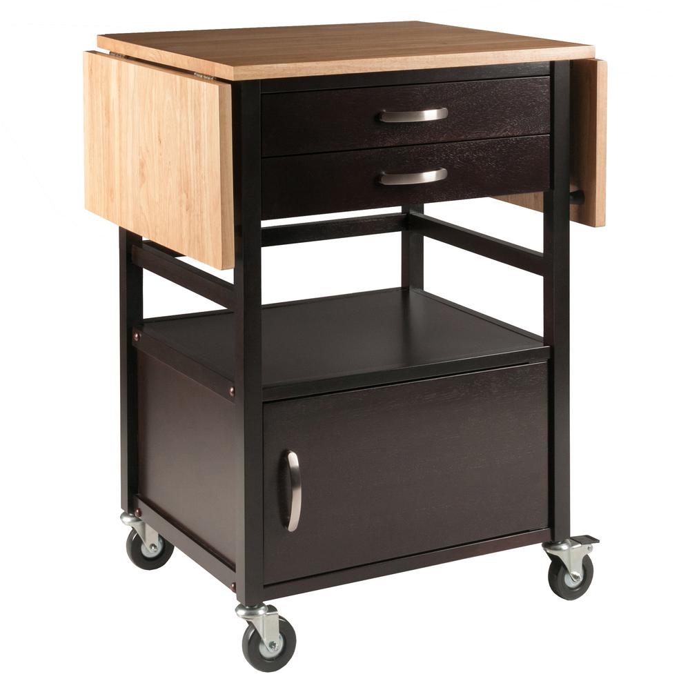 Bellini Kitchen Cart Natural/Coffee Finish. Picture 1