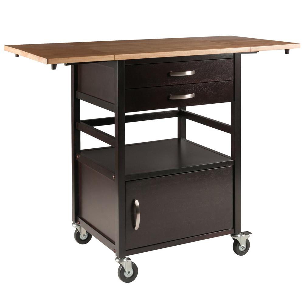 Bellini Kitchen Cart Natural/Coffee Finish. Picture 3