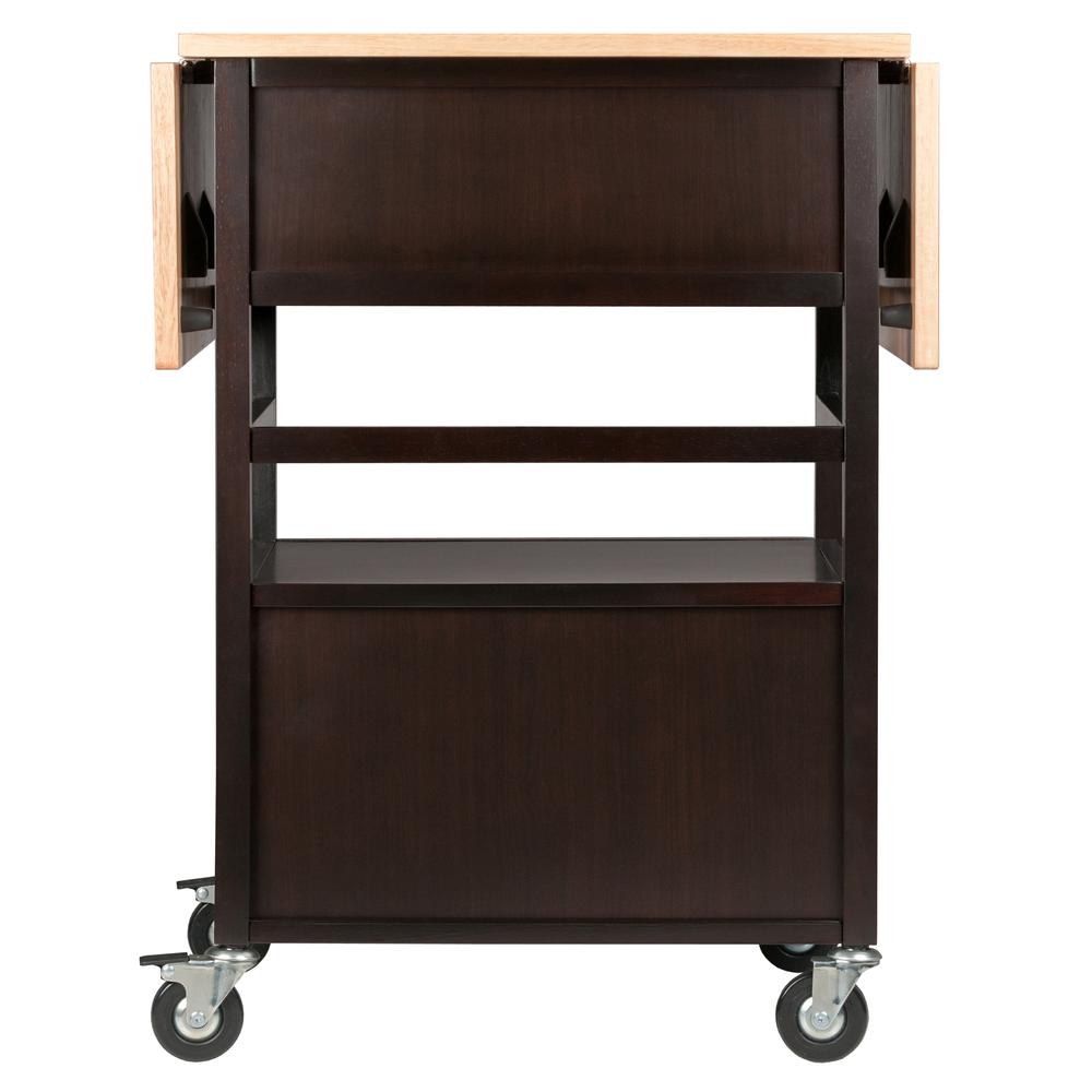 Bellini Kitchen Cart Natural/Coffee Finish. Picture 6