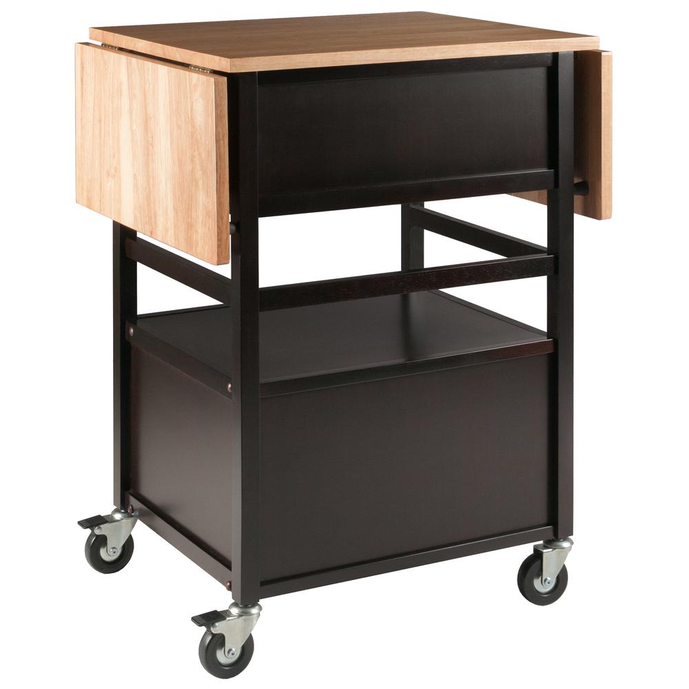 Bellini Kitchen Cart Natural/Coffee Finish. Picture 10