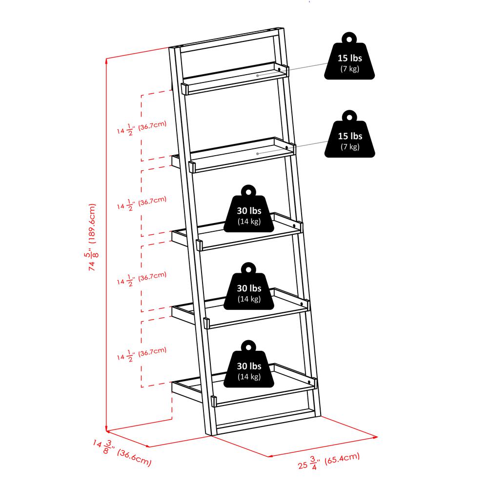 Bailey Leaning Shelf 5-Tier. Picture 3