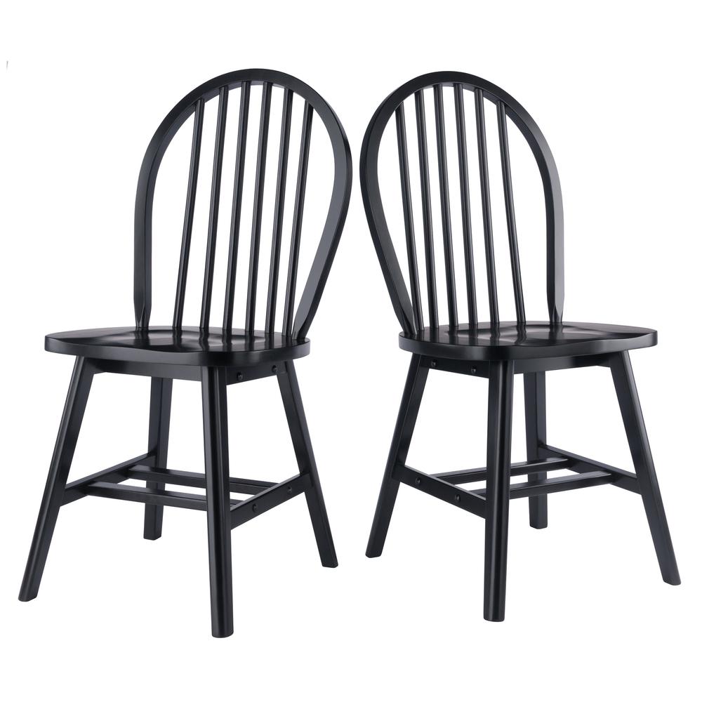 Windsor 2-Pc Chair Set, Black. Picture 1