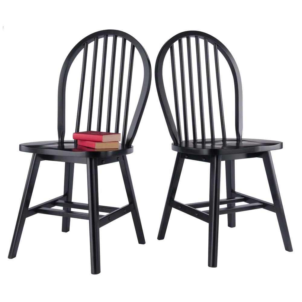 Windsor 2-Pc Chair Set, Black. Picture 8