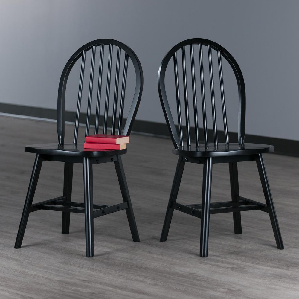 Windsor 2-Pc Chair Set, Black. Picture 9