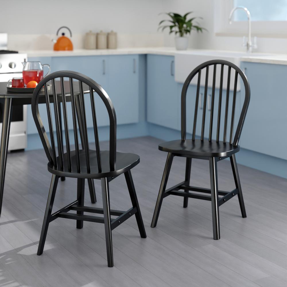 Windsor 2-Pc Chair Set, Black. Picture 10