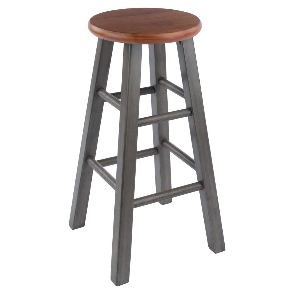 Ivy Counter Stool 24", Rustic Teak / Gray Finish. The main picture.