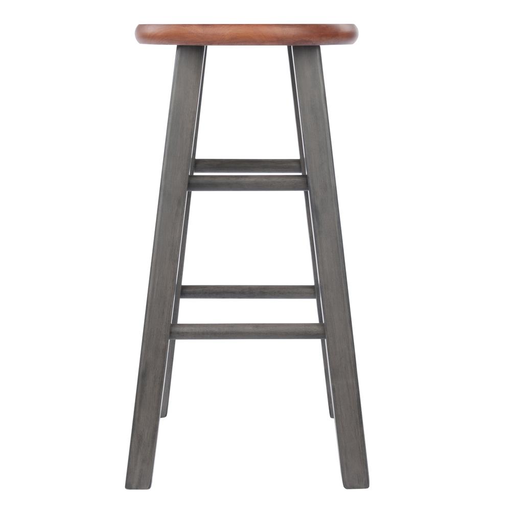 Ivy Counter Stool 24", Rustic Teak / Gray Finish. Picture 2