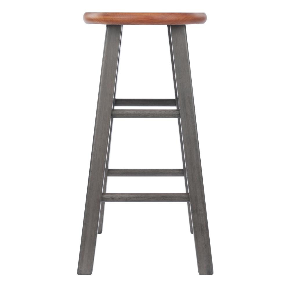 Ivy Counter Stool 24", Rustic Teak / Gray Finish. Picture 3