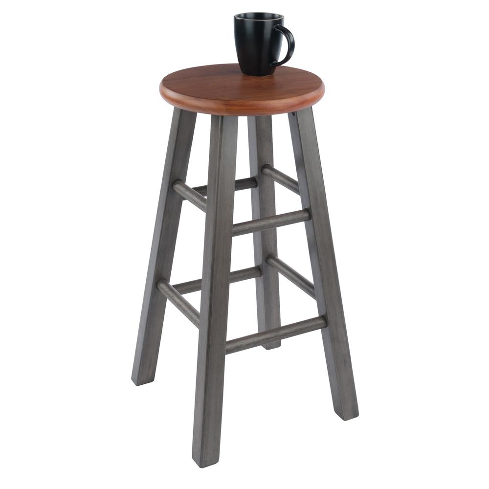 Ivy Counter Stool 24", Rustic Teak / Gray Finish. Picture 4