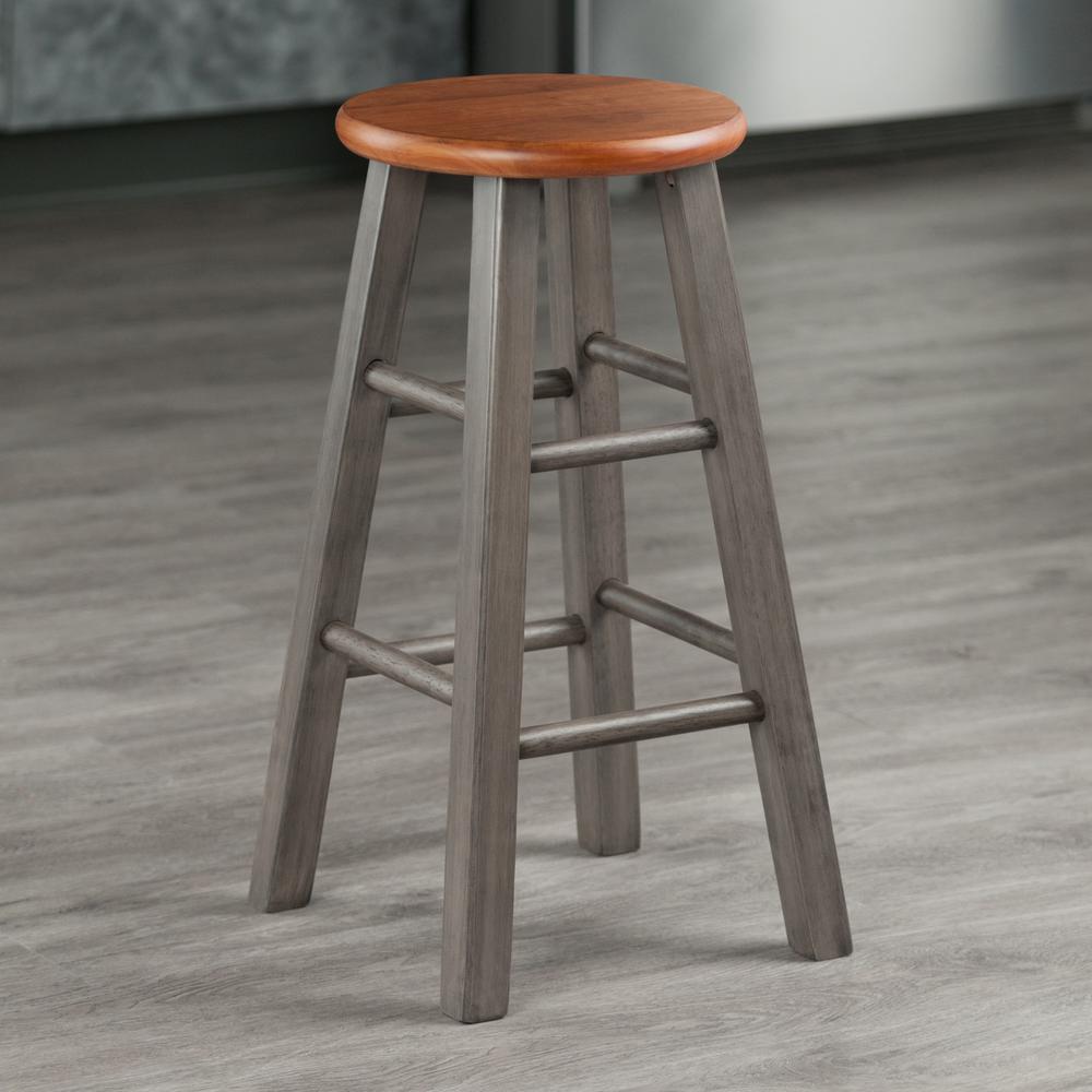 Ivy Counter Stool 24", Rustic Teak / Gray Finish. Picture 5