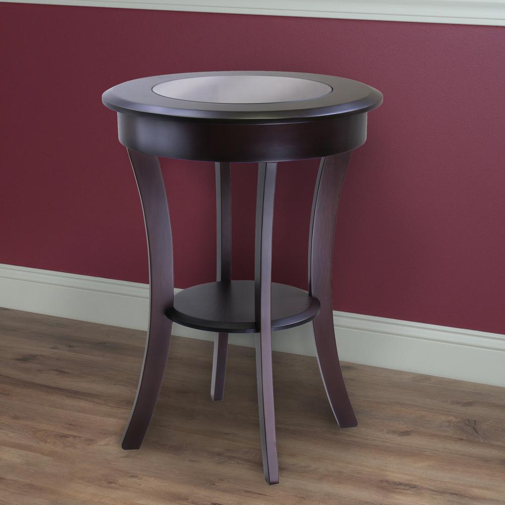 Cassie Round Accent Table with Glass. Picture 5