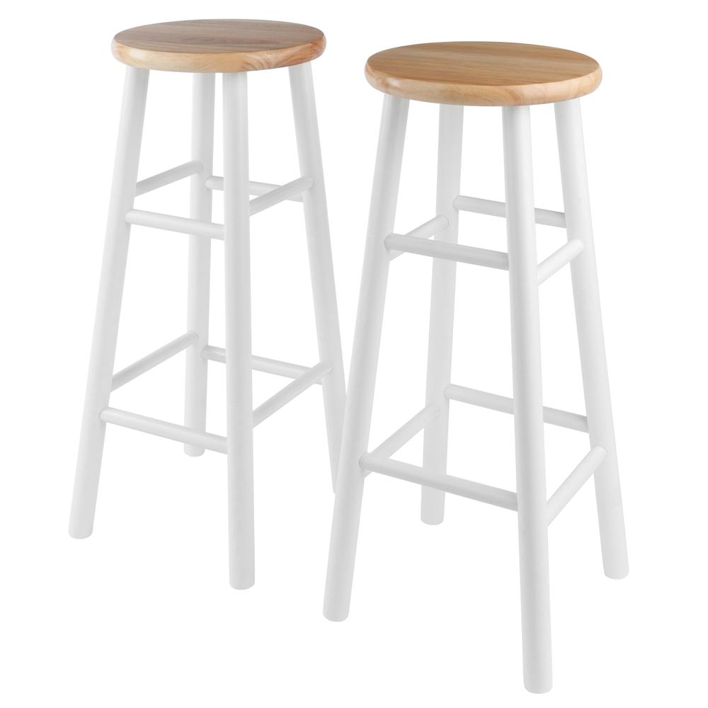 Tabby 2-Pc 30" Bar Stool Set Natural & White. Picture 1