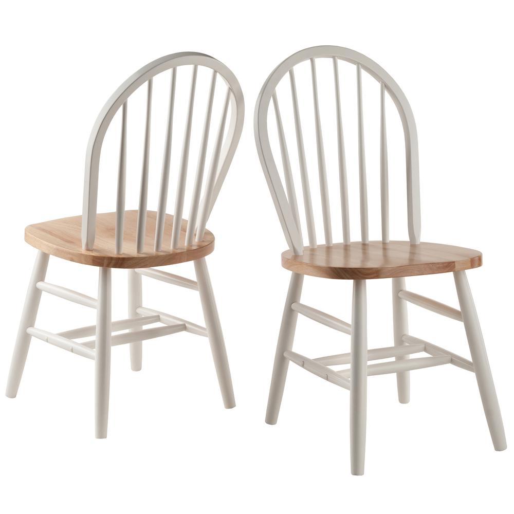 Windsor Arrow-back Chairs, 2-Pc Set, Natural & White. The main picture.