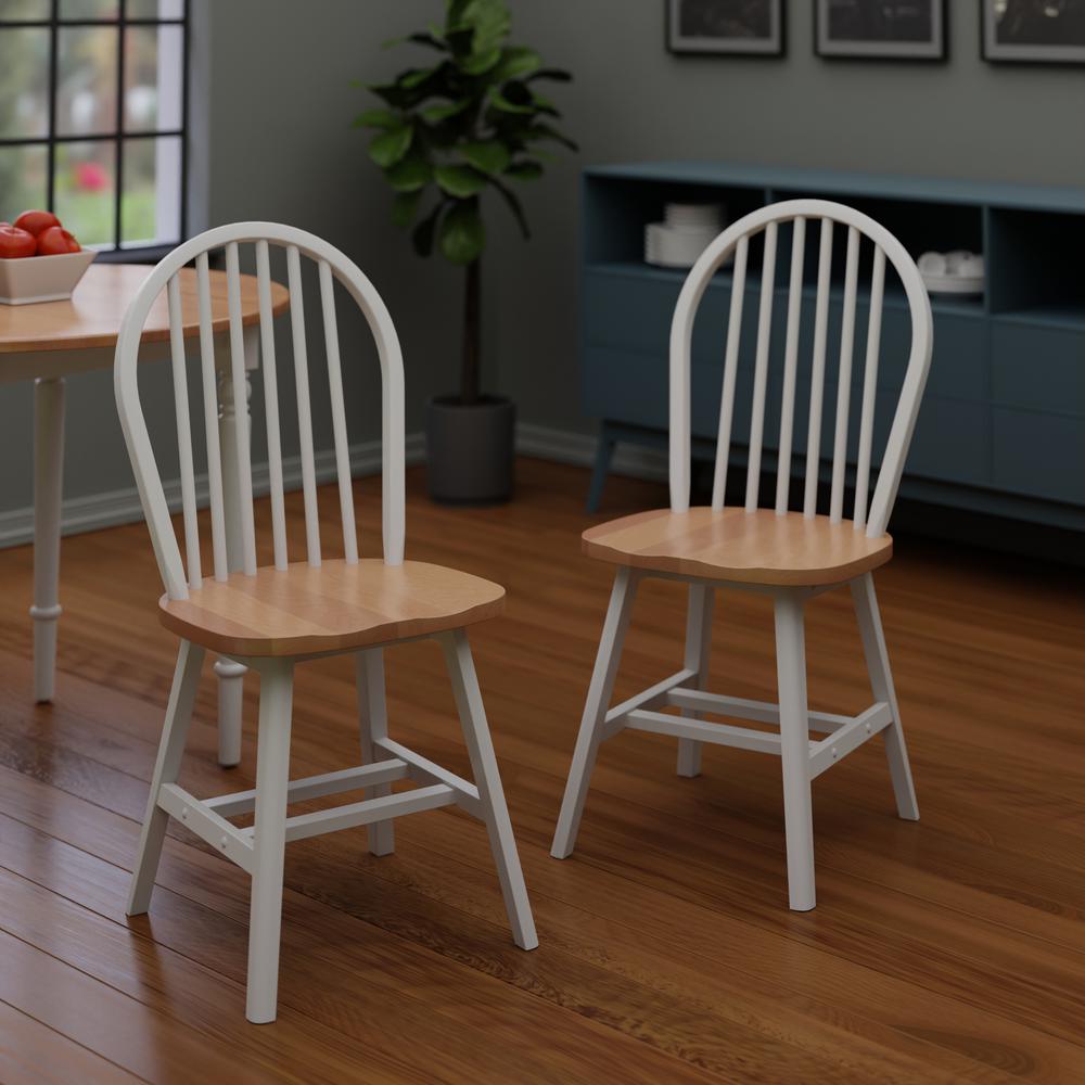 Windsor 2-Pc Chair Set, Natural and White. Picture 9