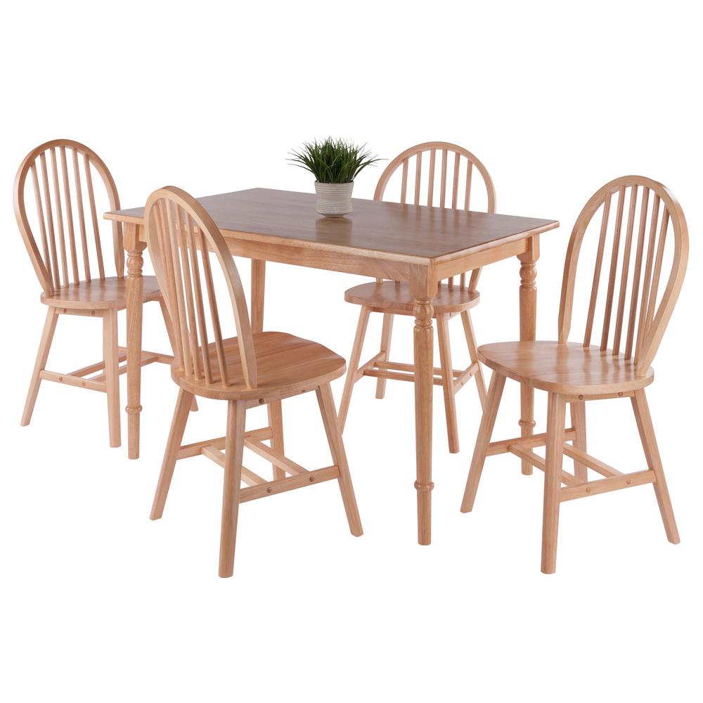 Ravenna 5-Pc Dining Table with Windsor Chairs, Natural. Picture 2
