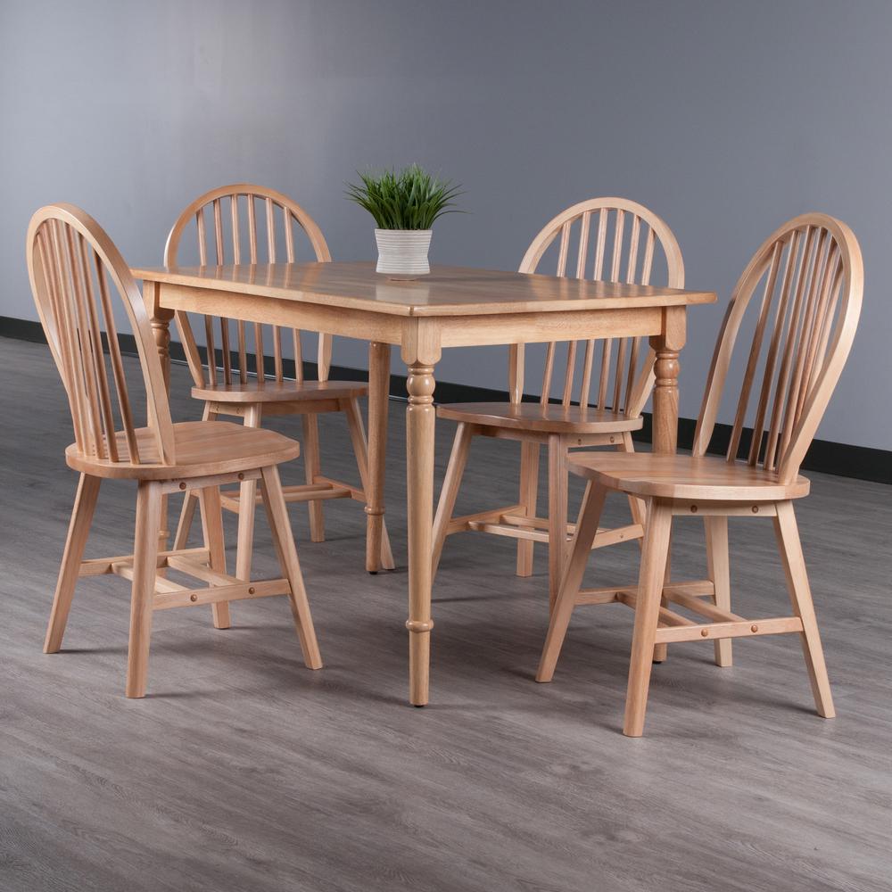 Ravenna 5-Pc Dining Table with Windsor Chairs, Natural. Picture 3
