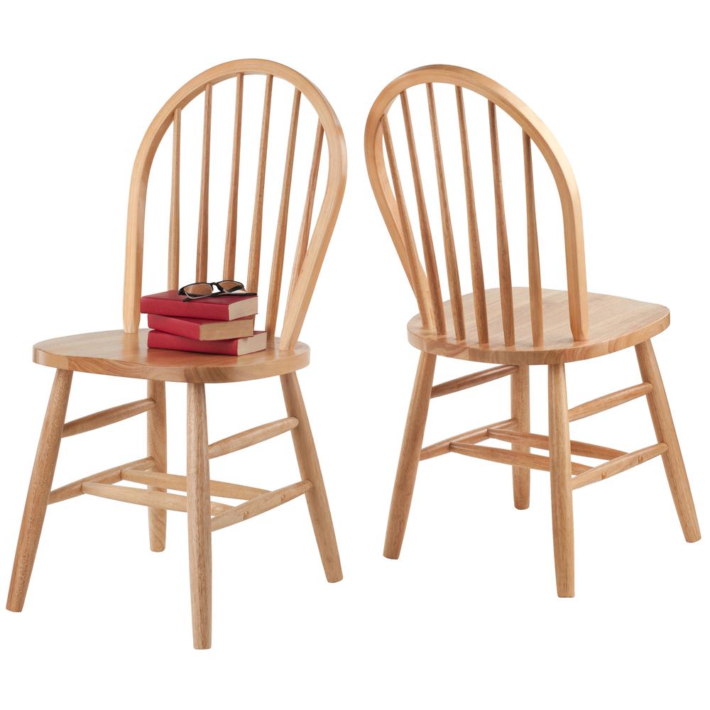 Windsor Arrow-back Chairs, 2-Pc Set, Natural. Picture 6