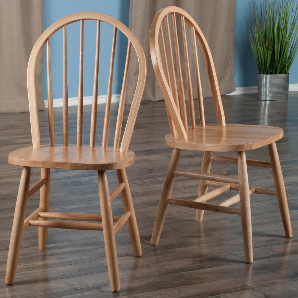 Windsor Arrow-back Chairs, 2-Pc Set, Natural. Picture 7
