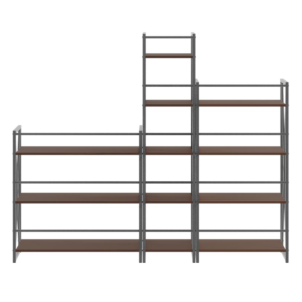 Isa 3-Pc Shelving Set, Graphite and Walnut. Picture 6