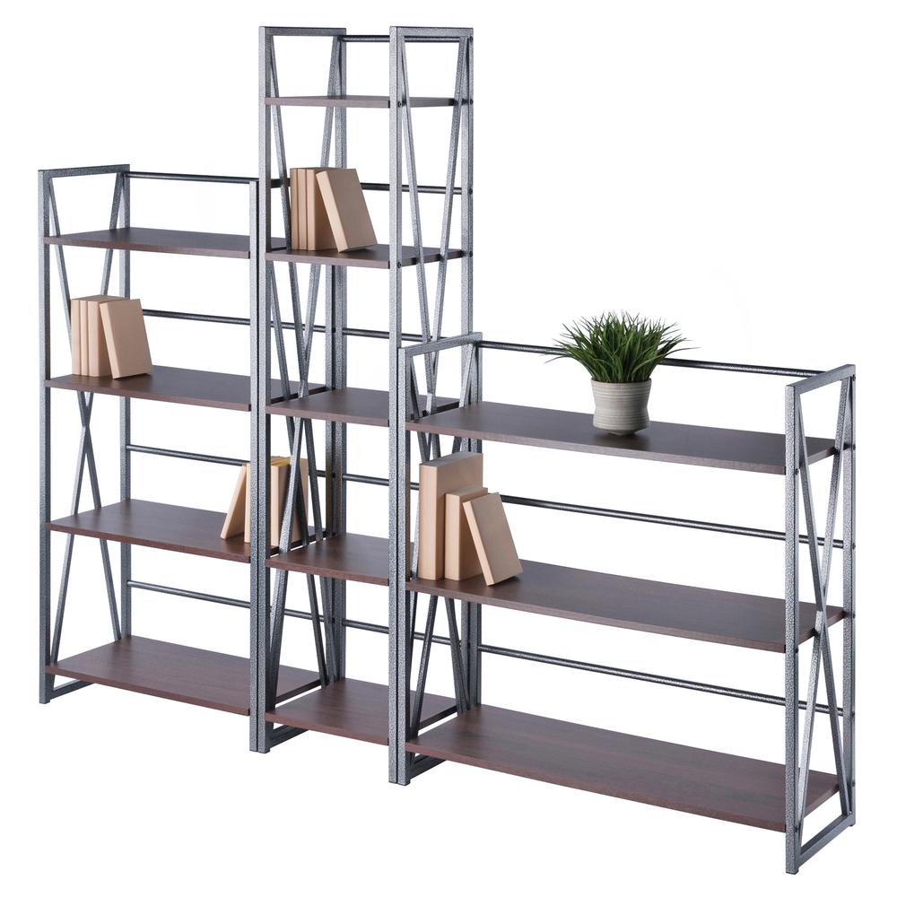 Isa 3-Pc Shelving Set, Graphite and Walnut. Picture 7