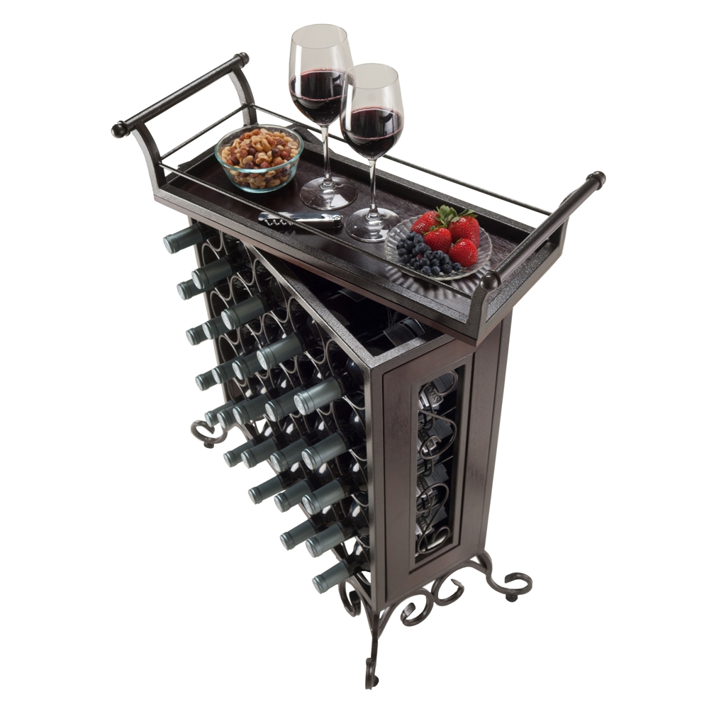 Silvano Wine Rack 5x5 with Removable Tray, Dark Bronze. Picture 2