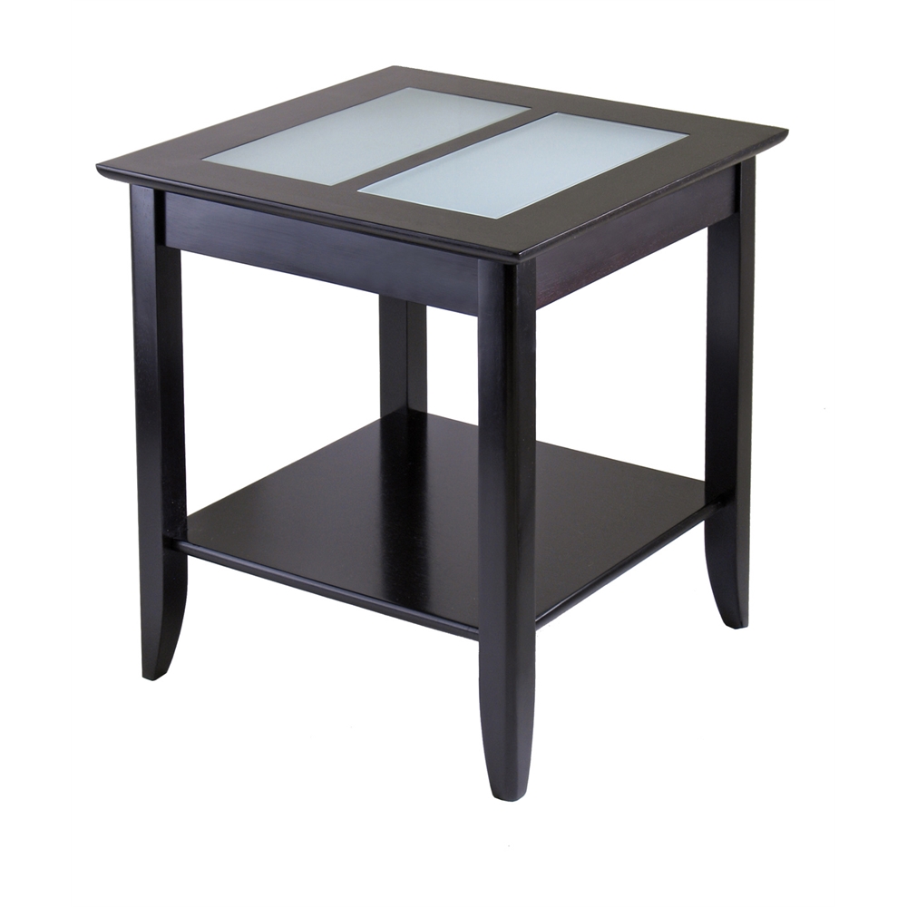 Syrah End Table with Frosted Glass. Picture 1
