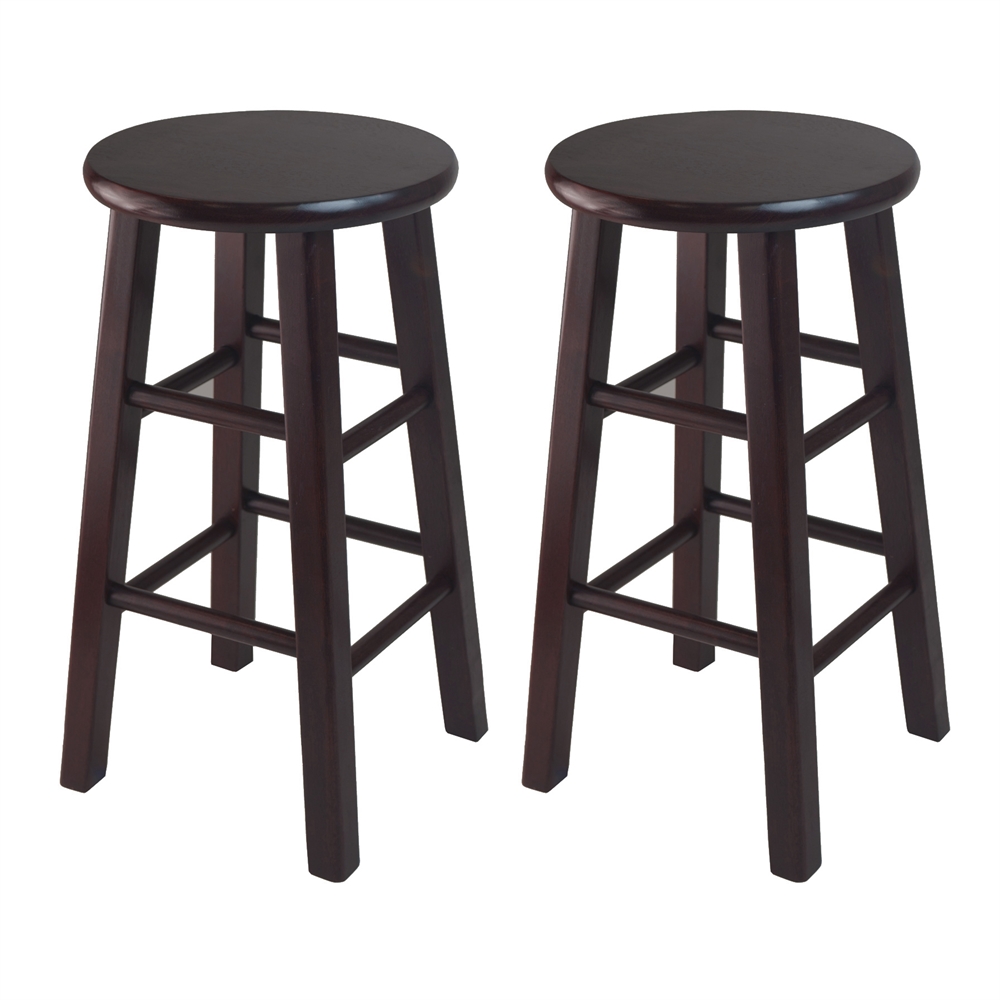 Pacey 2-Pc 24" Bar Stool Set Espresso. Picture 1