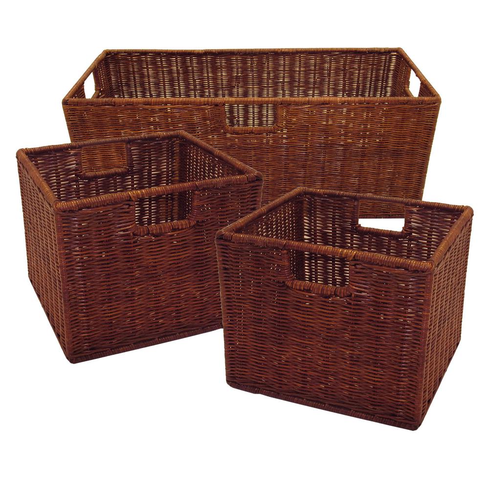 Leo Set of 3 Wired Baskets, 1 Large and 2 Small. Picture 3