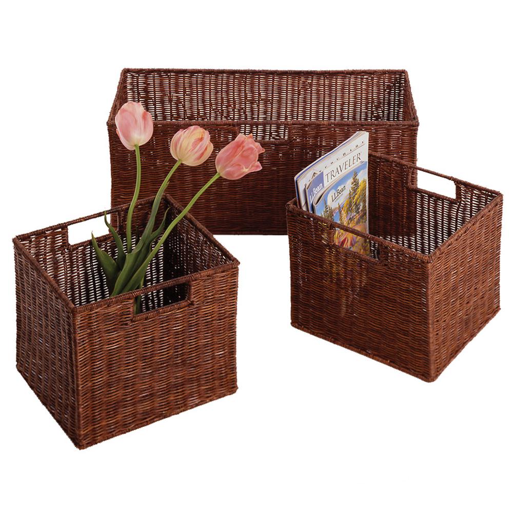 Leo Set of 3 Wired Baskets, 1 Large and 2 Small. Picture 4