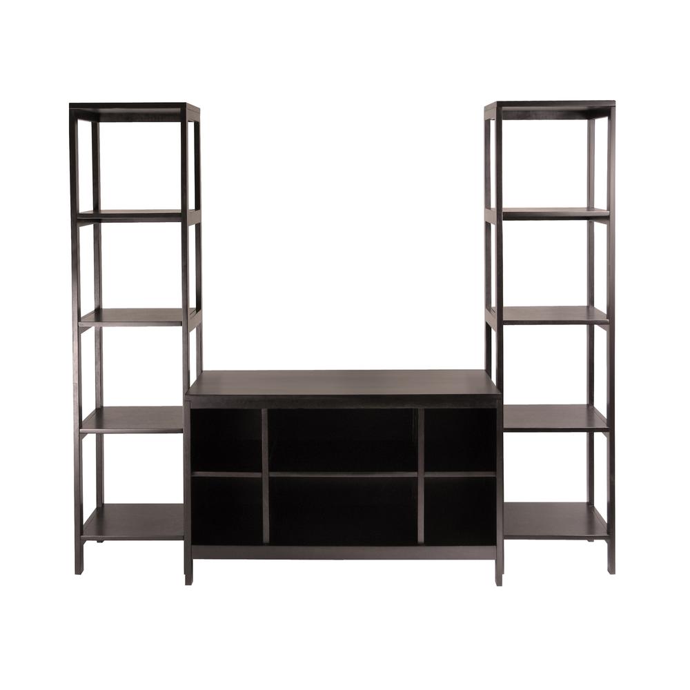  Wood Hailey 3Pc Tv Stand Shelf Set, 40 x 18.98 x 24.02, Dark Espresso